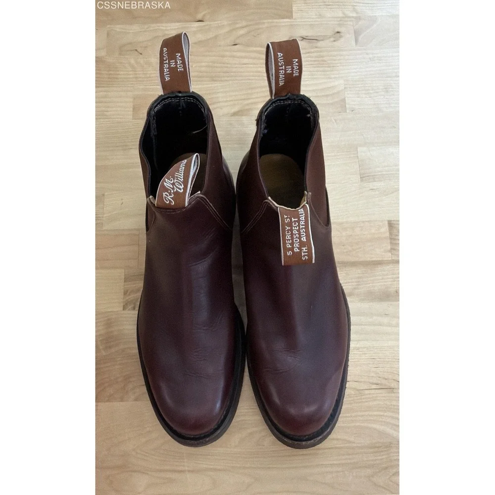 R.M. Williams Gardener Chestnut Leather Chelsea Boots Men's Size AU 7G US 8